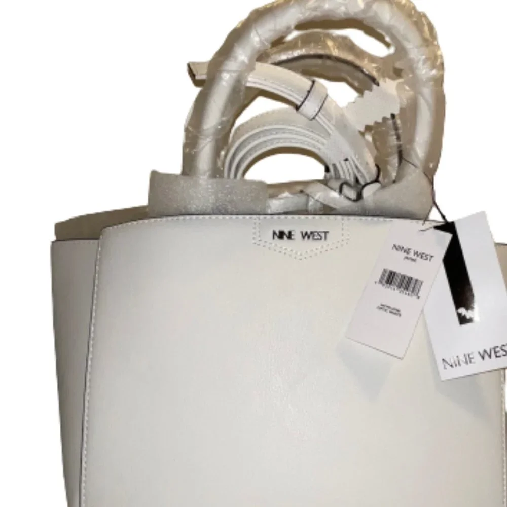 NWT Nine West Jasmine Optic White Satchel - Picture 2 of 4